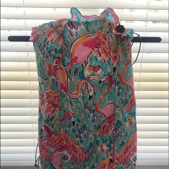 🌿Lilly Pulitzer strapless Eat & Peel flamingle dress, size 2🌿 - Picture 4 of 10
